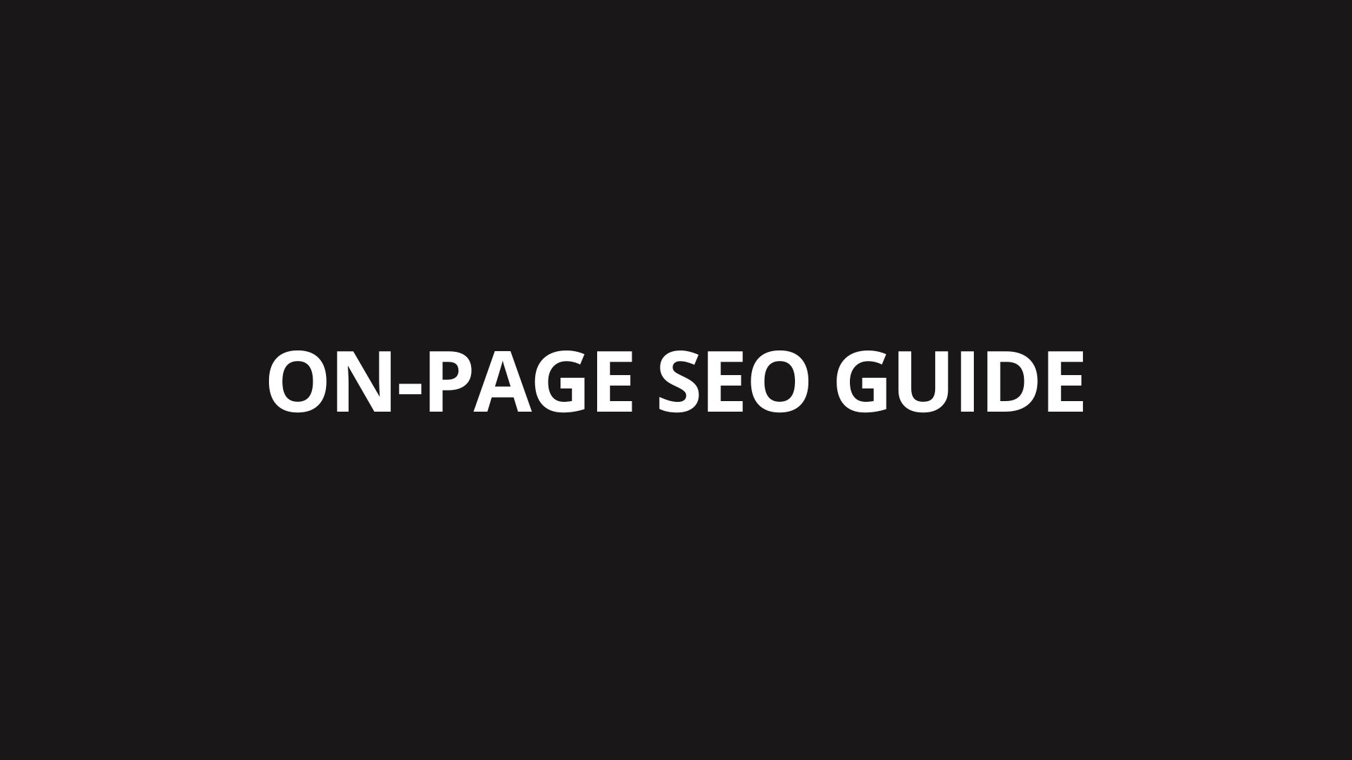 On-page SEO Guide