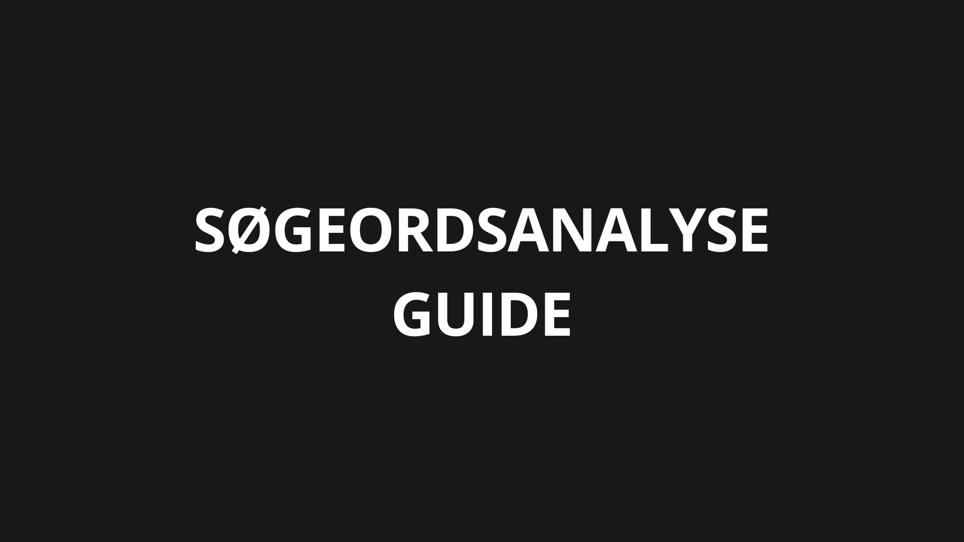 Søgeordsanalyse guide