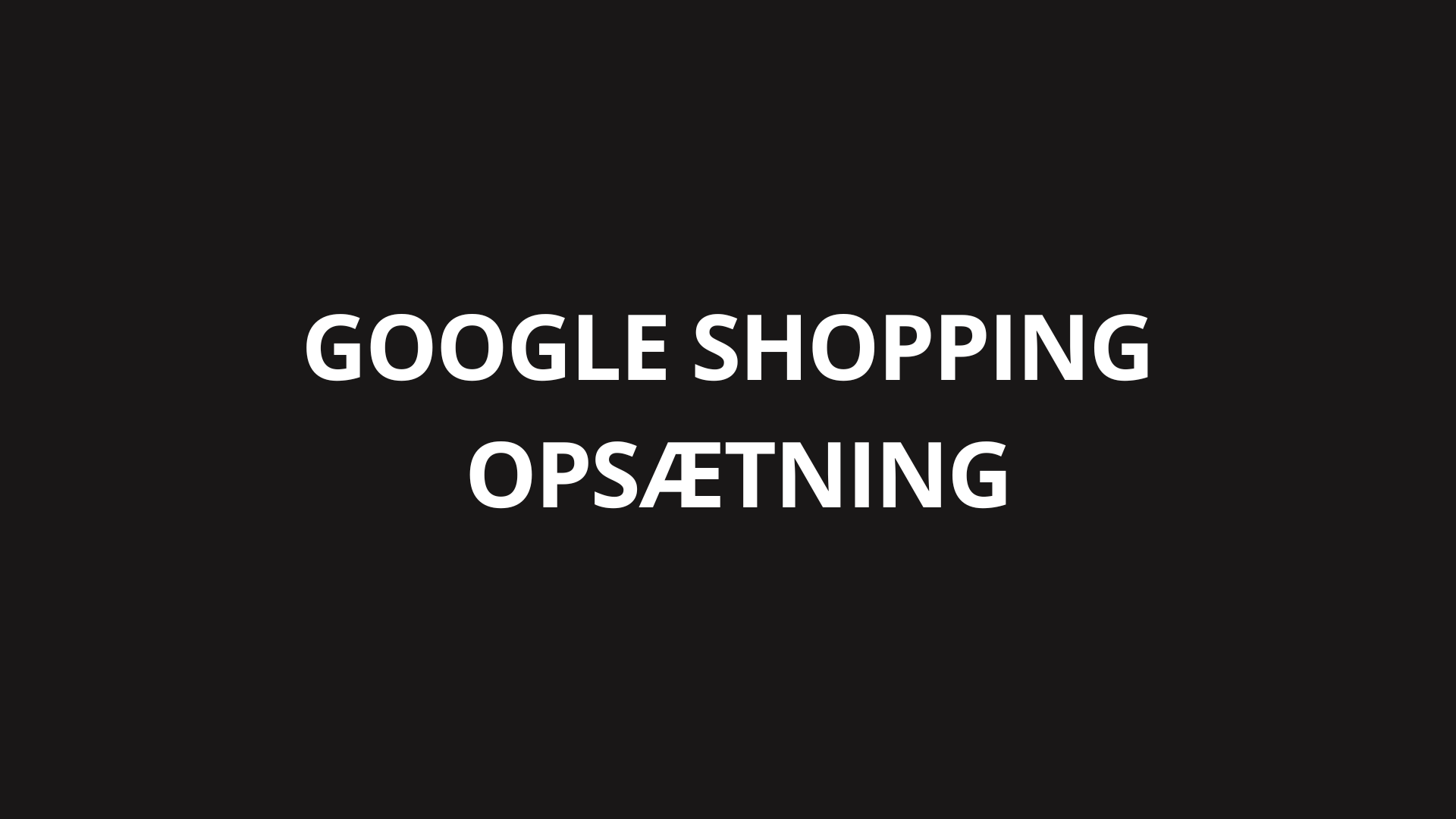 Google Shopping opsætning