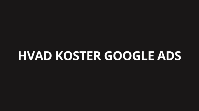 Hvad koster Google Ads / Google Ads pris