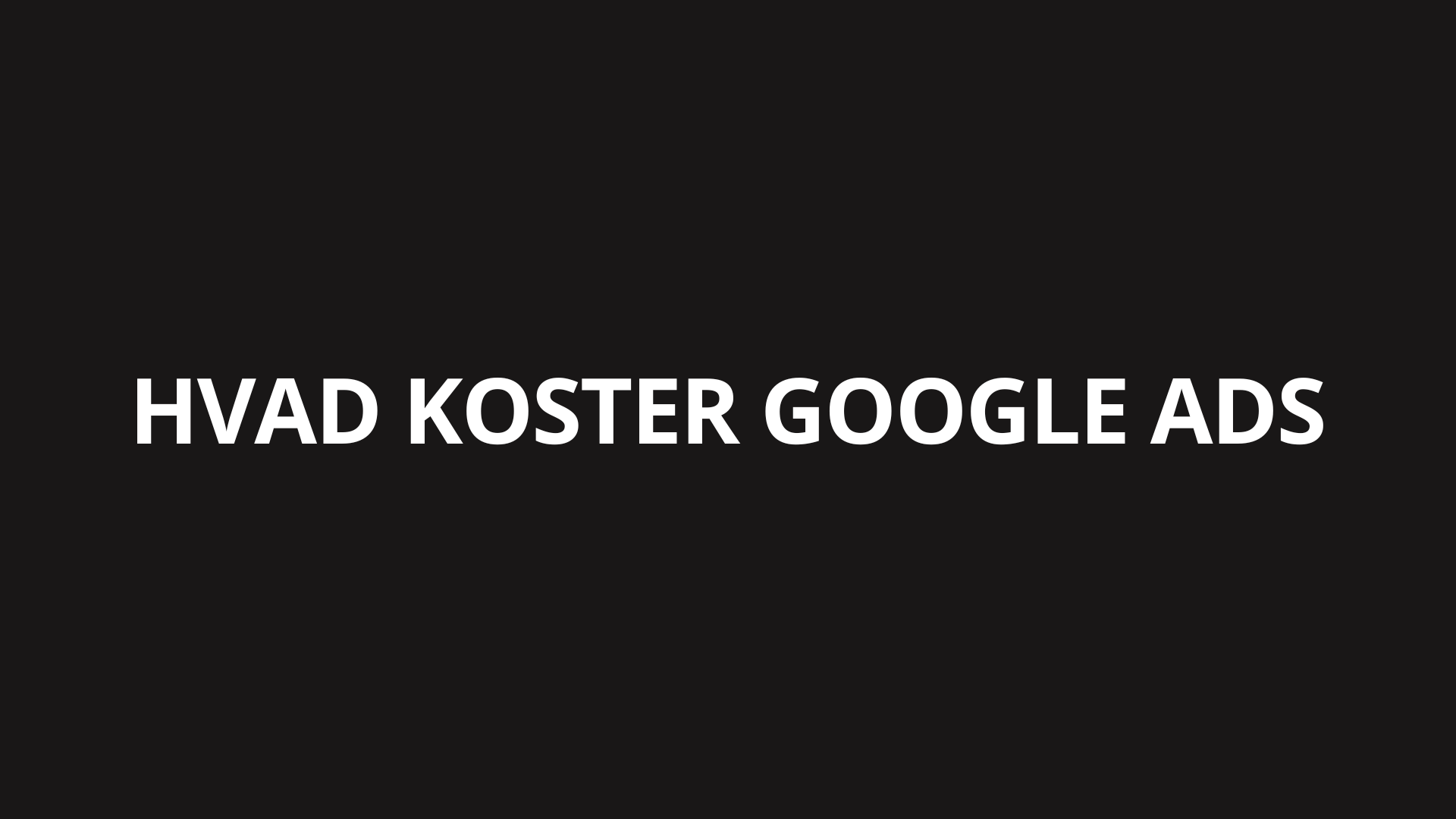 Hvad koster Google Ads / Google Ads pris